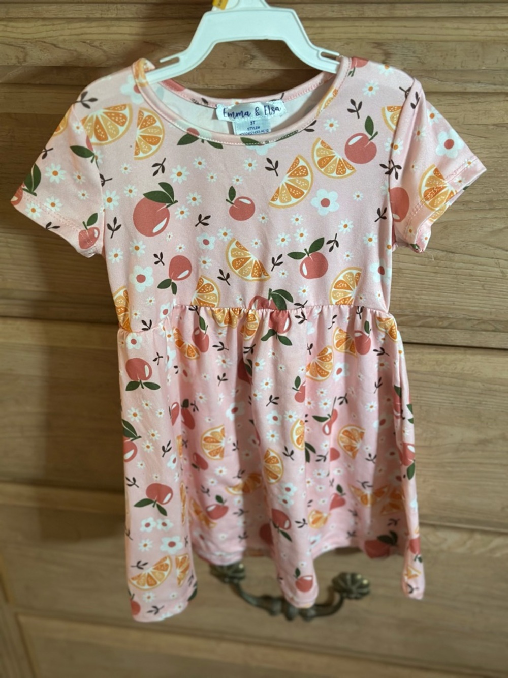 4for$20! Emma & Elisa Pink Fruit Print Short Sleeve Dress | NWOT Size 3T